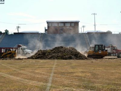 Duck Samford Stadium Construction of New Sports Turf Surface